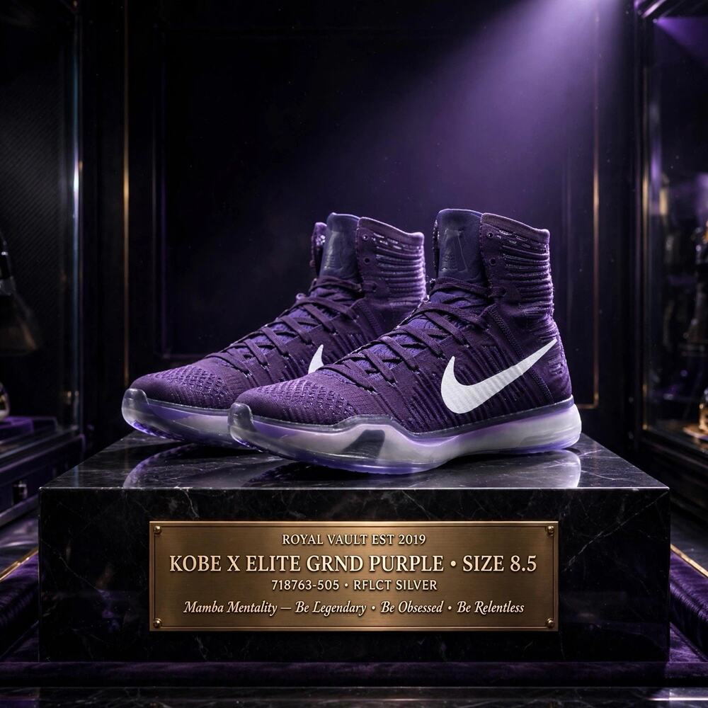 Size 8.5 - Nike Kobe X Elite Grand Purple Reflect Silver 718763-505 Flyknit